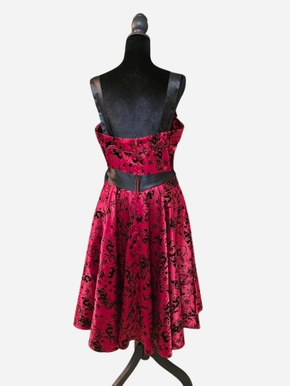 Hell Bunny Vixen Sailor Tattoo Patterned Midi Dress - Picture 4 of 8